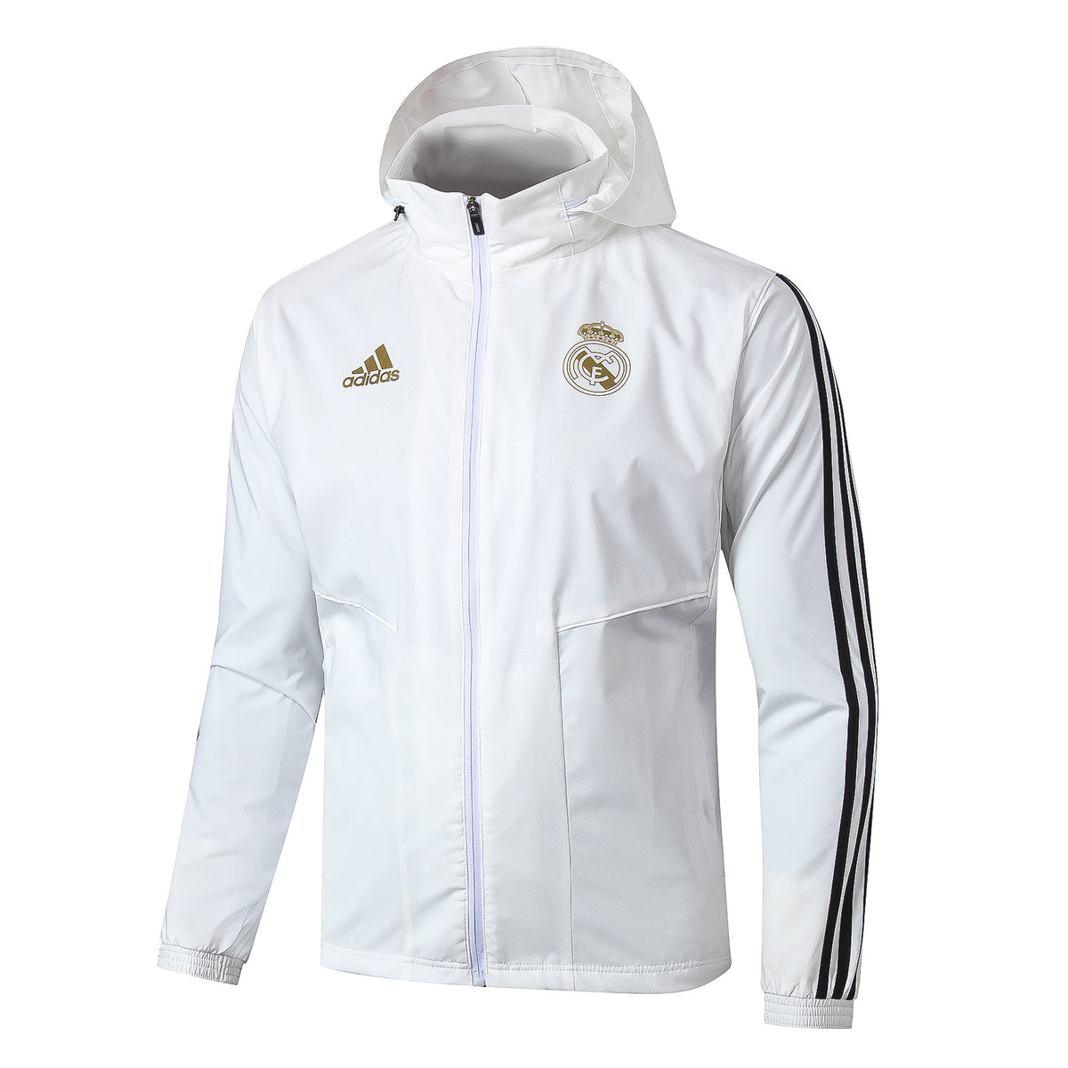 מהדורת זהב Adidas | מעיל רוח ריאל מדריד לבן