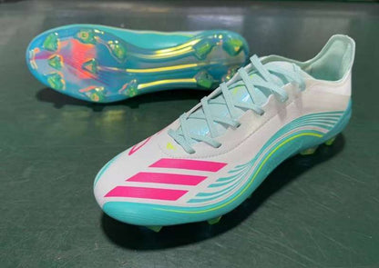 adidas F50 Messi TF – Turf Football Shoes | White / Turquoise / Pink - נעליי אדידס