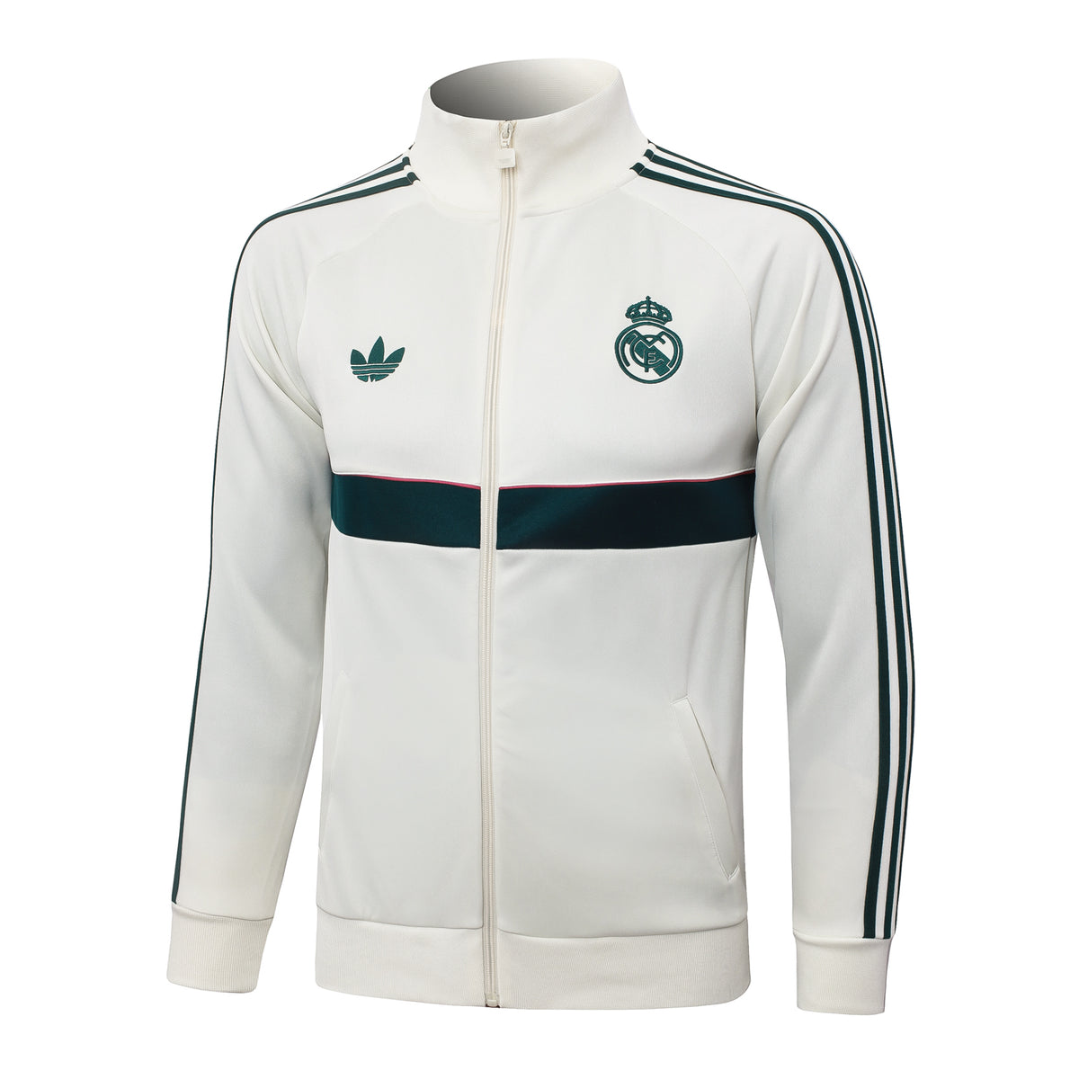 Adidas חליפת ריאל מדריד 2026/27 – קרם וירוק כהה
