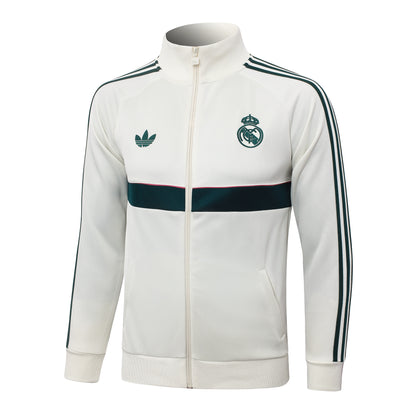 Adidas חליפת ריאל מדריד 2026/27 – קרם וירוק כהה