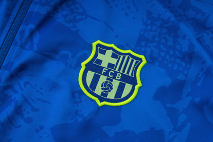 חליפת אימון ברצלונה 2024/25 – כחול ספריי עם רוכסן מלא